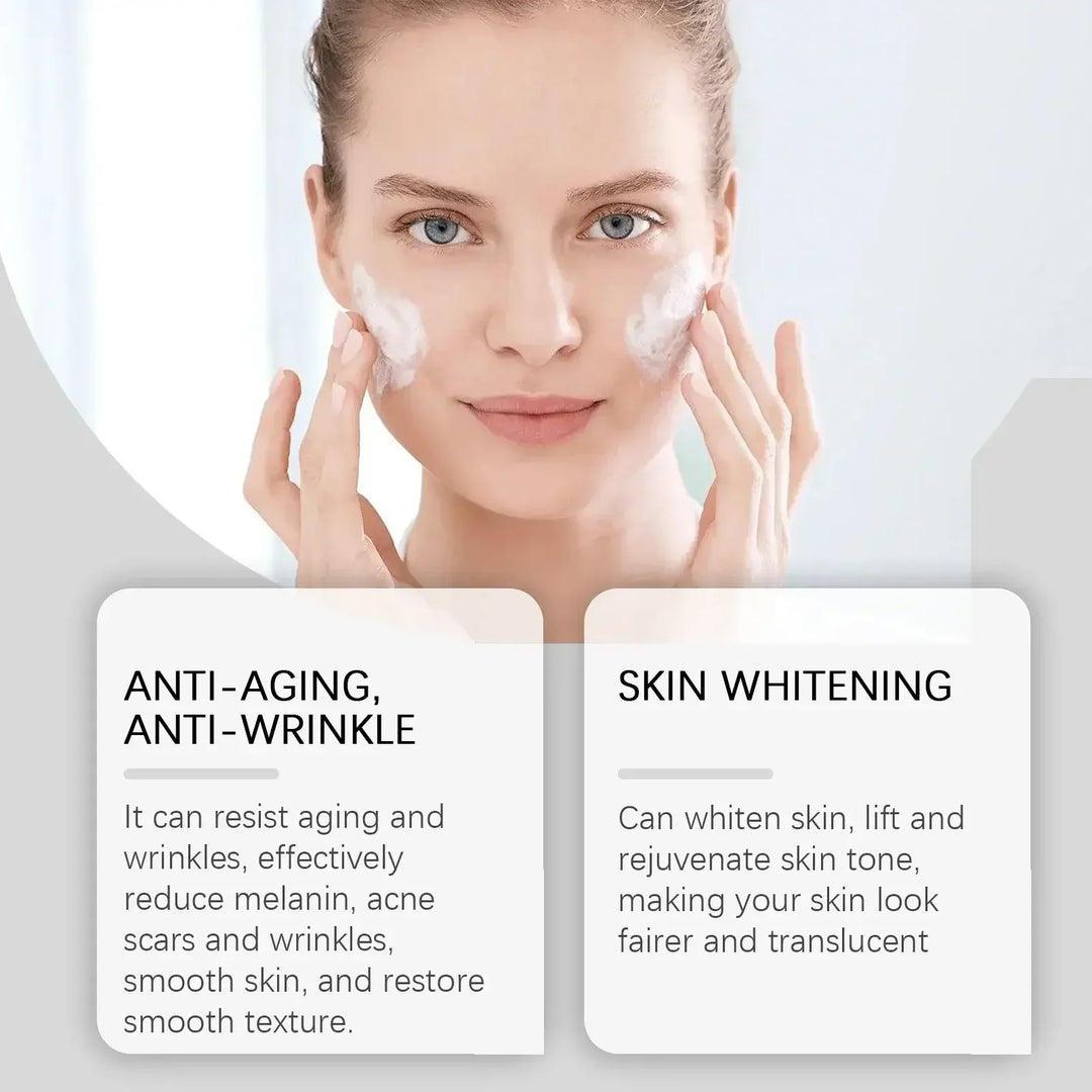 Woman applying anti-aging skin whitening cream for smooth, fair, and wrinkle-free skin