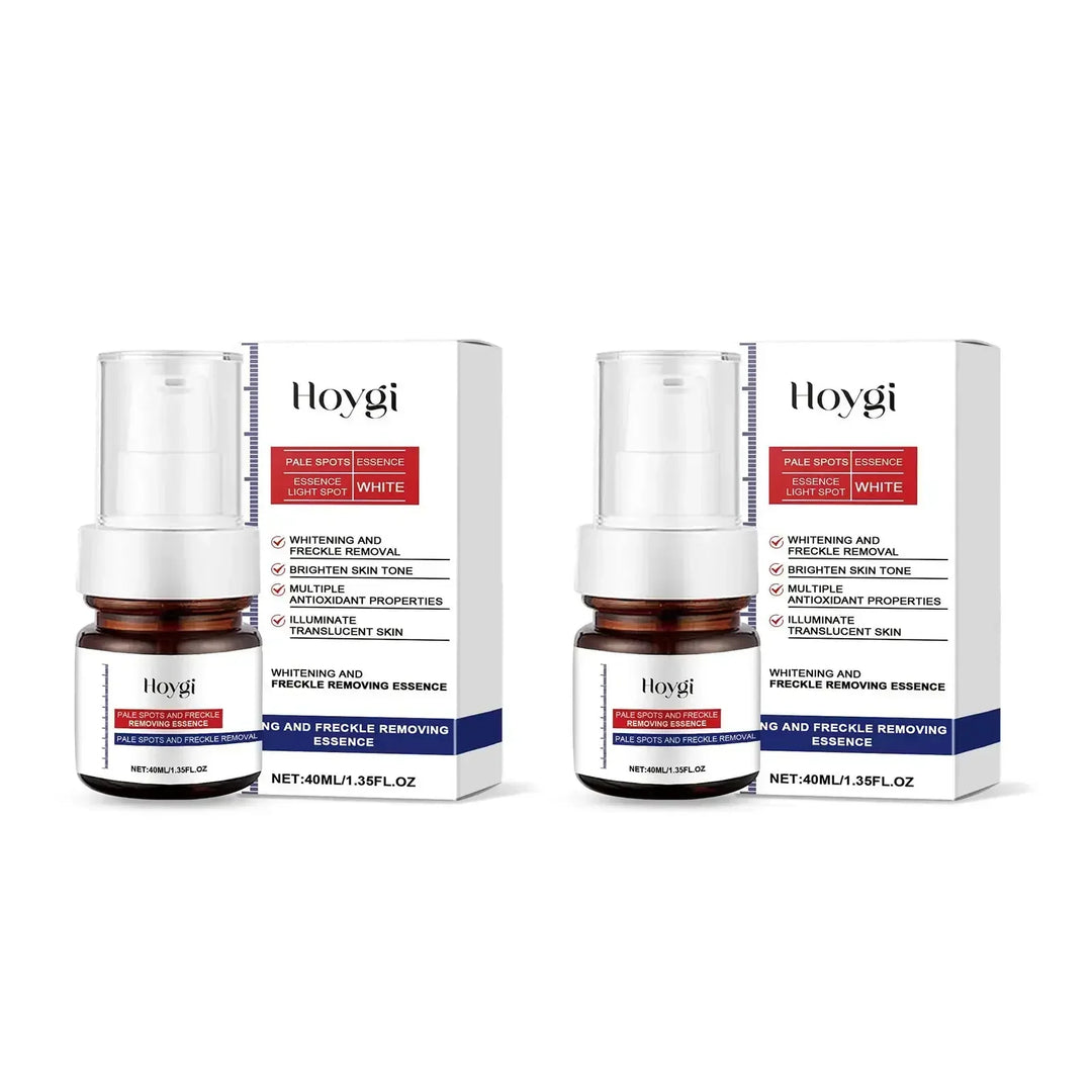 Hoygi Whitening and Freckle Removing Essence 40ml bottles with packaging, skin brightening serum