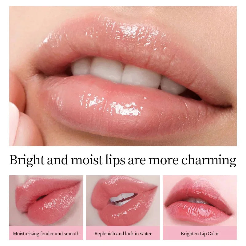 Close-up of bright, moist lips showcasing smooth, hydrated, and vibrant pink lip color