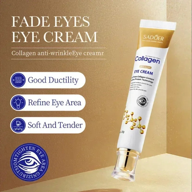 Sadoer Collagen anti-wrinkle eye cream tube for refining and softening eye area