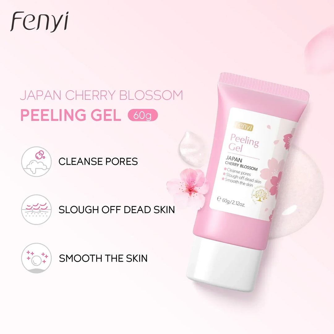 Fenyi Japan Cherry Blossom peeling gel 60g tube with cherry blossom flower and skin care benefits