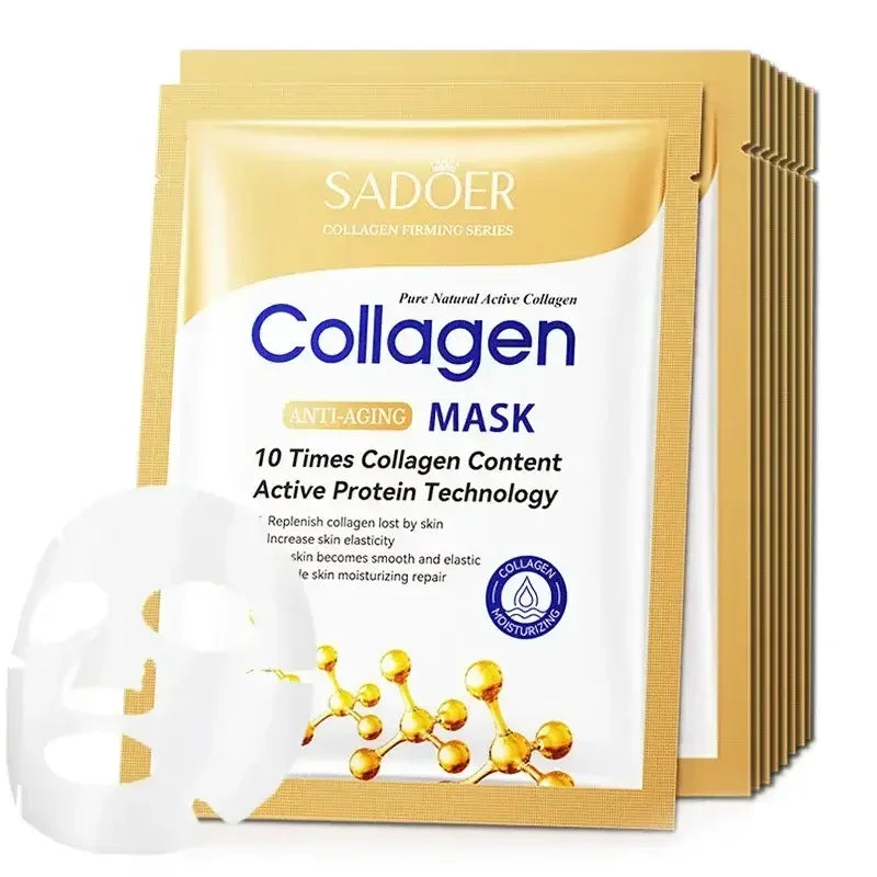 Sadoer anti-aging collagen face masks with 10x collagen content and moisturizing protein technology