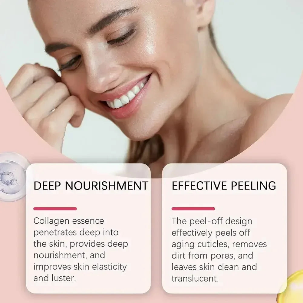 Smiling woman with glowing skin showcasing deep nourishment and effective peeling skincare benefits