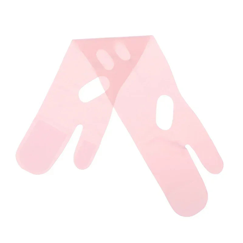 Pink silicone gel toe sleeves with open holes for bunion and toe protection
