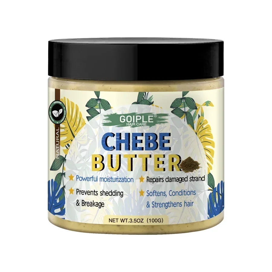 Goiple Chebe Butter hair care cream jar with natural botanical design for moisturizing and strengthening hair