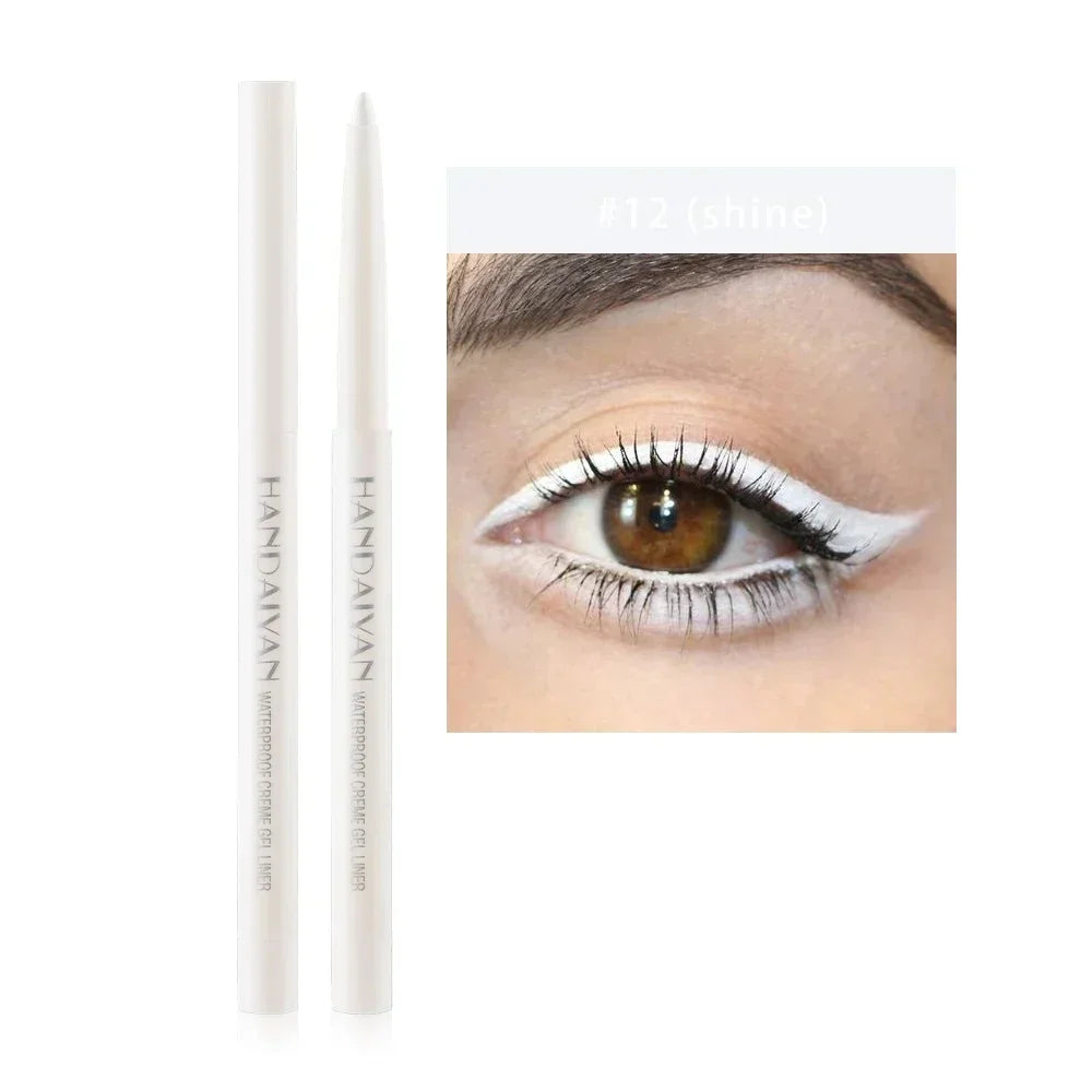 Handaiyan white waterproof cream gel eyeliner pencil and eye makeup with white winged eyeliner