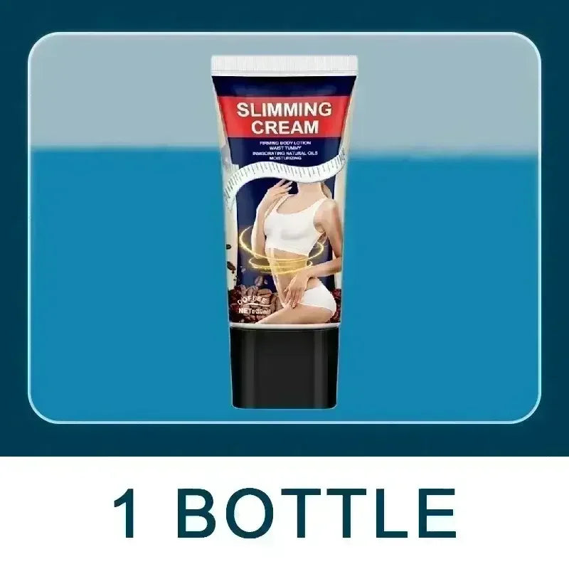 Slimming cream tube with coffee and measuring tape for body firming and weight loss