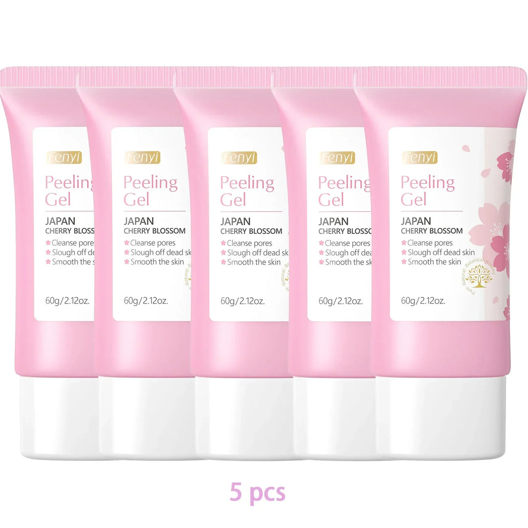 Five tubes of Fenyi Japan Cherry Blossom Peeling Gel for cleansing pores and smoothing skin