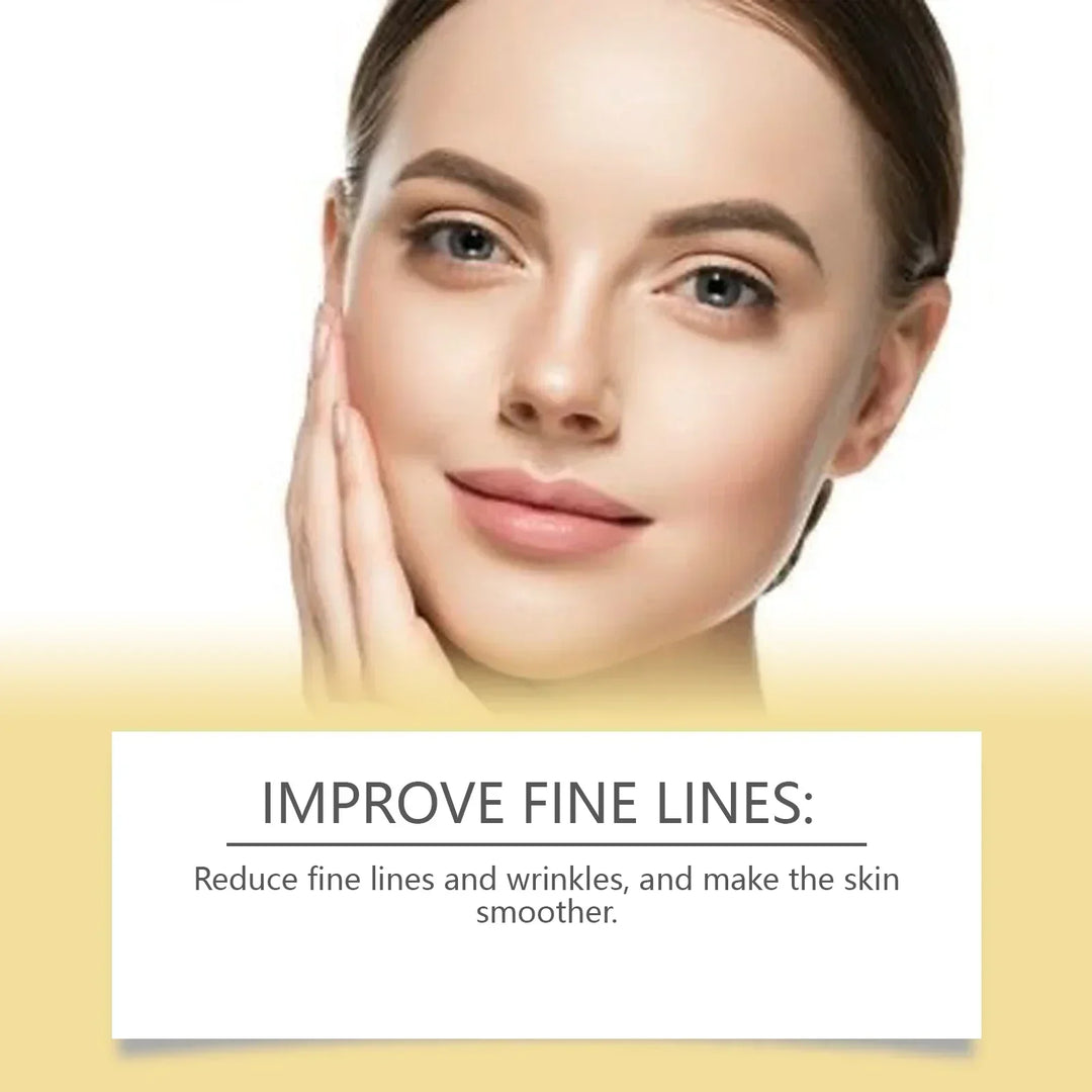 Young woman touching smooth face promoting skincare to improve fine lines and reduce wrinkles