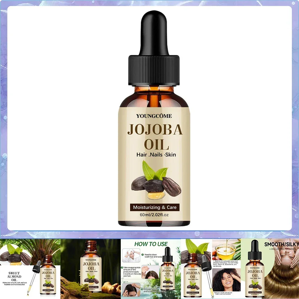 Youngcome jojoba oil bottle for hair, nails, and skin moisturizing and care, 60ml