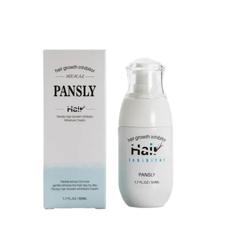 Pansly hair growth inhibitor cream bottle and box with herbal extract formula, 1.7 fl oz