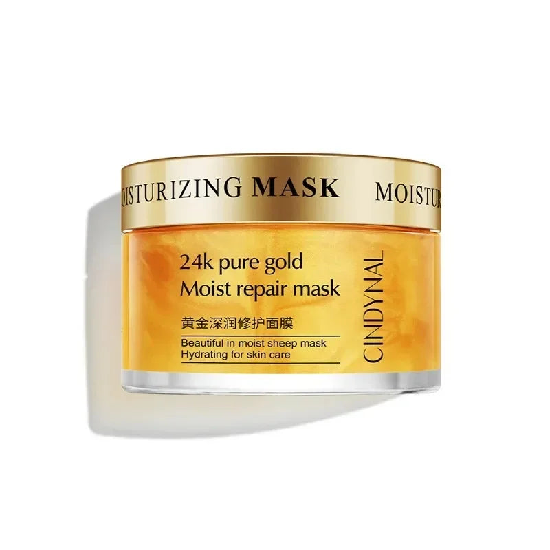 24k pure gold moist repair mask jar by Cindynal with hydrating skincare benefits