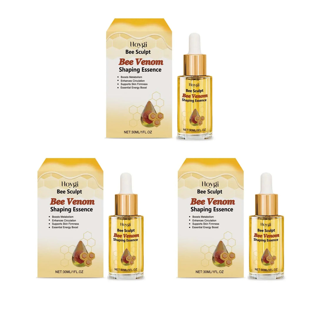 Hoygi Bee Sculpt Bee Venom Shaping Essence bottles and boxes, 30ml serum with metabolism and skin firming benefits