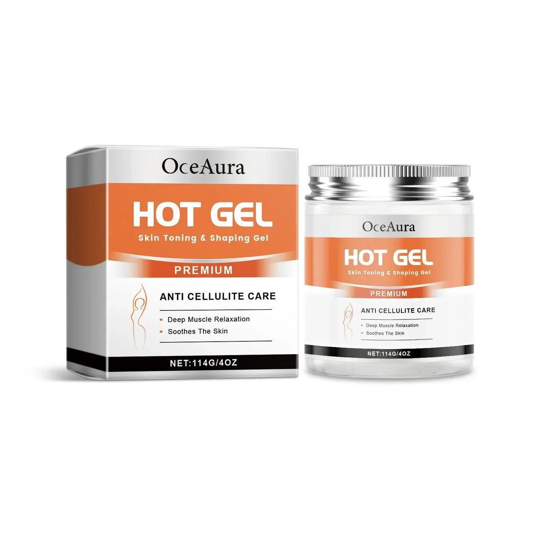 OceAura Hot Gel Premium anti cellulite care with deep muscle relaxation and skin soothing, 114g/4oz