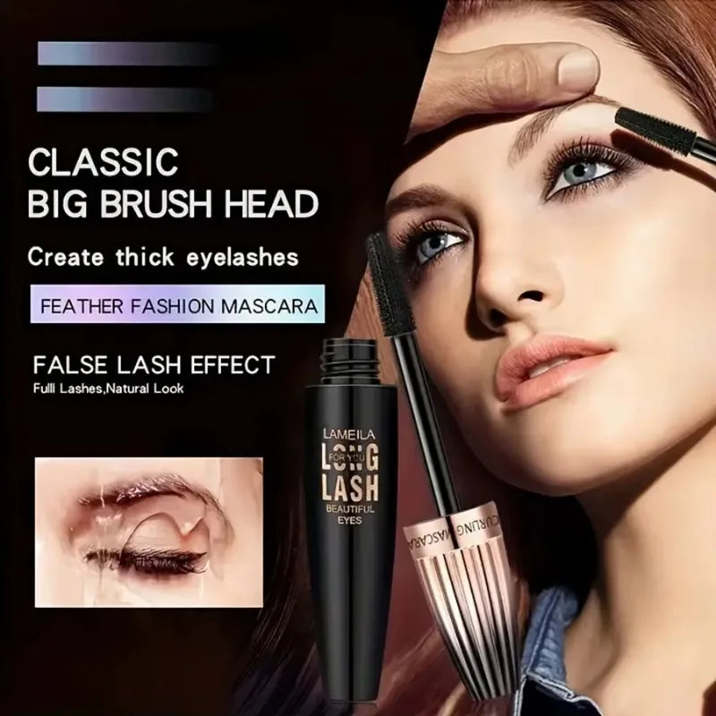 Feather Fashion Mascara with classic big brush head for thick eyelashes and false lash effect
