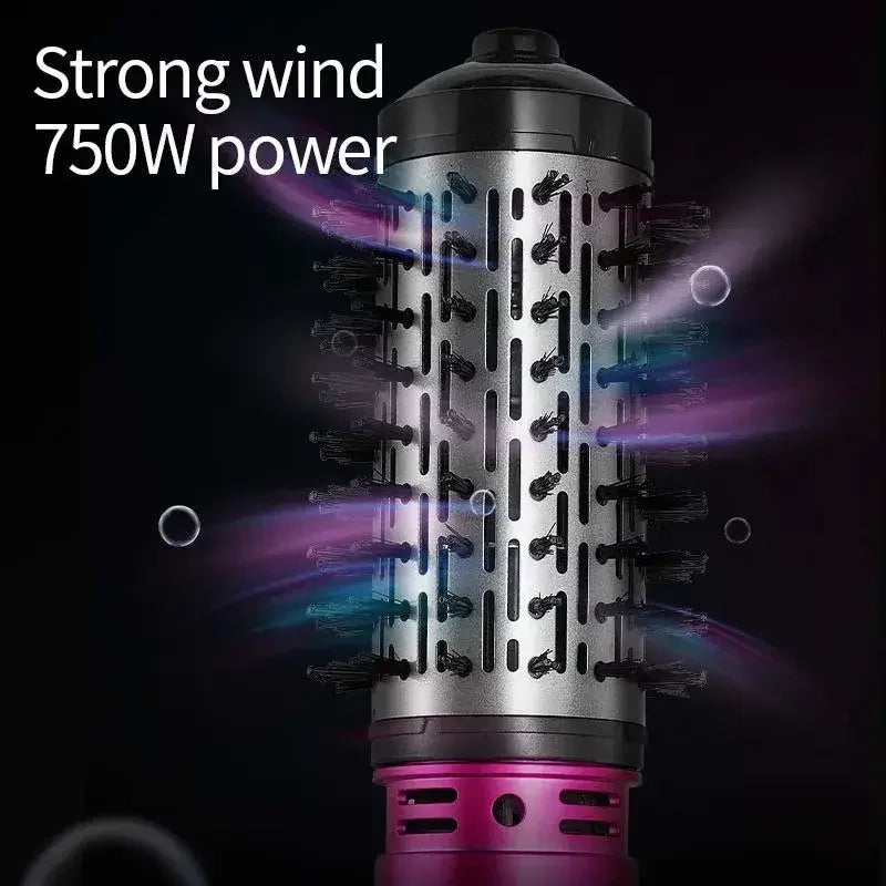 Silver and black hair styling brush with strong wind 750W power blowing air flow