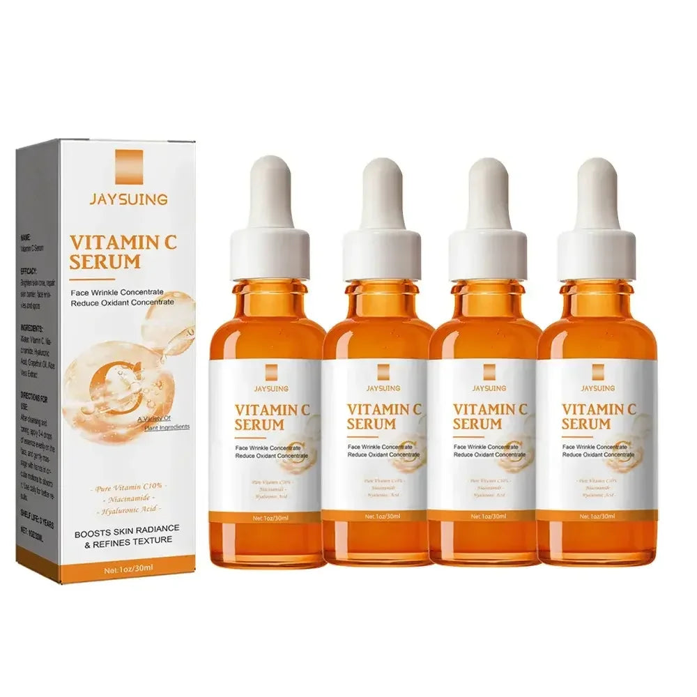 Jaysuing Vitamin C Serum bottles and box with dropper, skin care face wrinkle concentrate