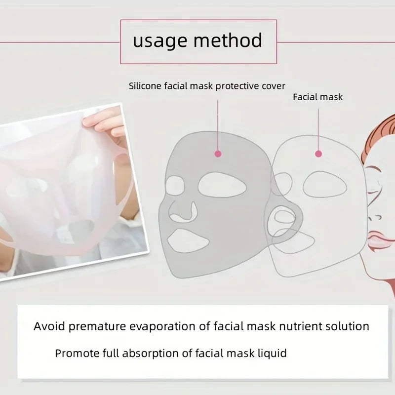 Usage method of silicone facial mask protective cover to prevent evaporation and enhance absorption