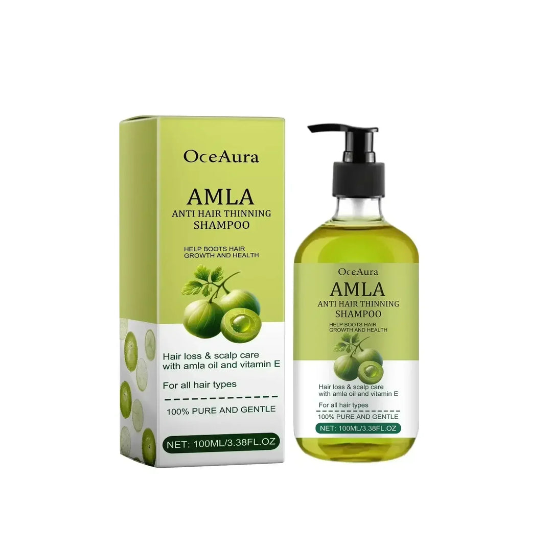 OceAura Amla Anti Hair Thinning Shampoo with amla oil and vitamin E for hair loss and scalp care