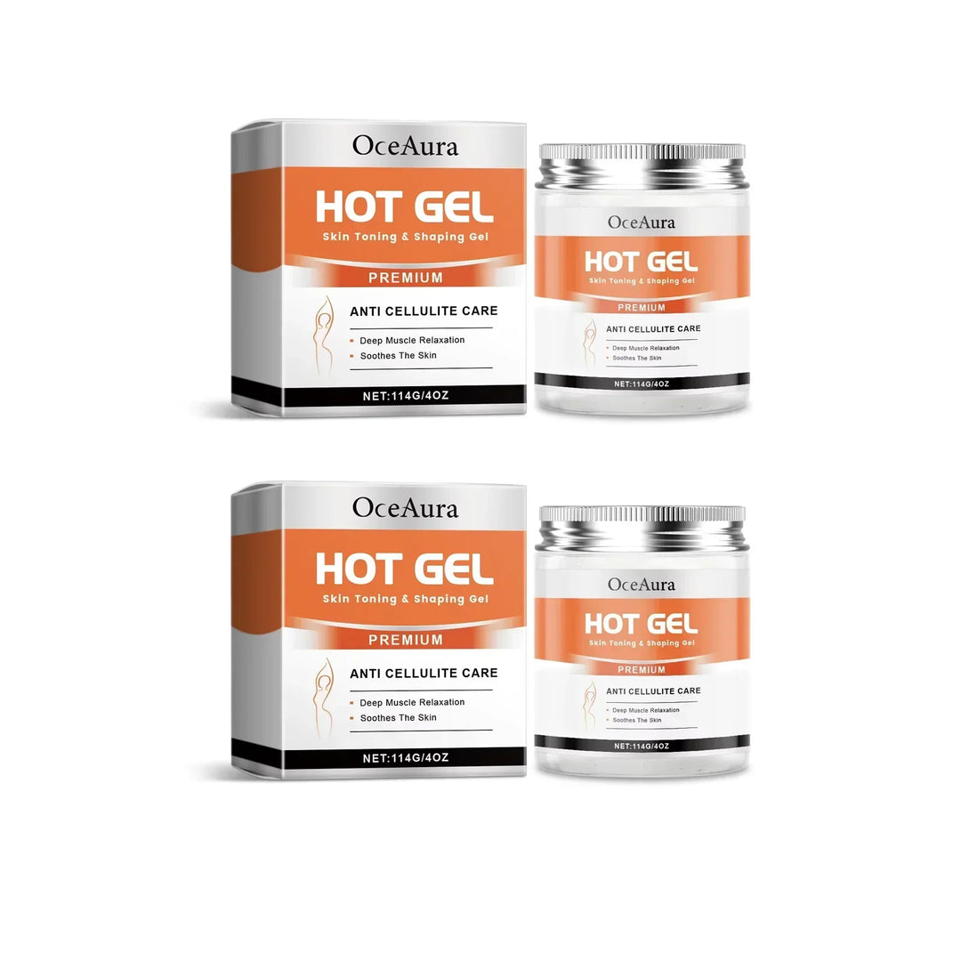 OceAura Hot Gel skin toning and shaping gel for anti cellulite care with deep muscle relaxation